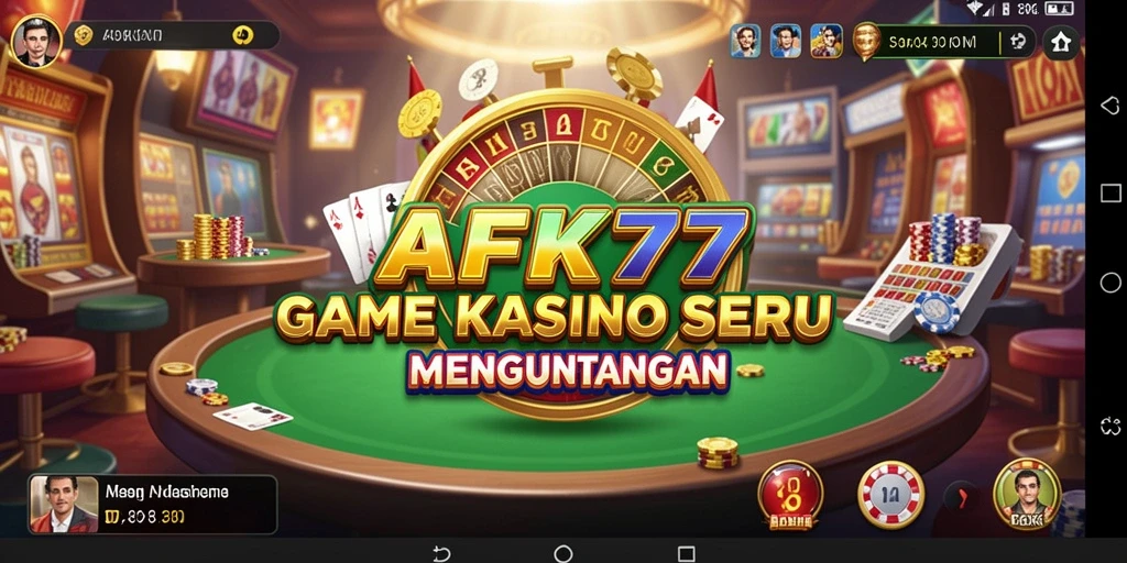Tampilan screenshot AFK77 menunjukkan grafis permainan Kasino yang menakjubkan.