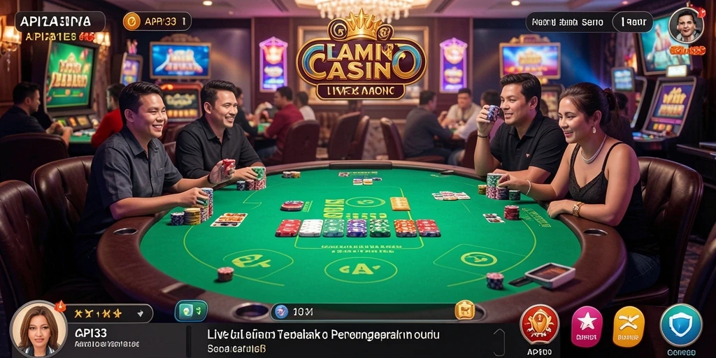 Screenshot API33 menampilkan gameplay Live Casino yang mendebarkan.