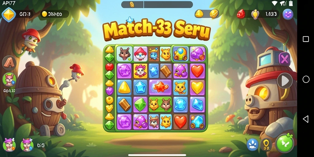 Screenshot gameplay API77 dengan elemen Match-3 yang menarik.