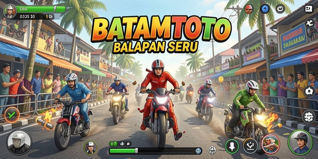 Screenshot menunjukkan aksi balap yang mendebarkan di <strong>BATAMTOTO</strong>.
