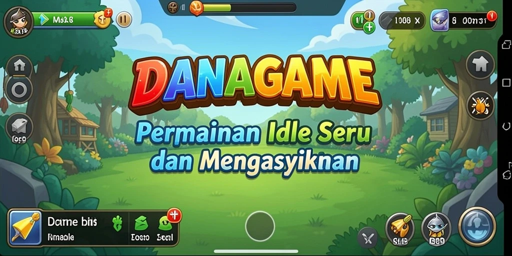 Tangkapan layar gameplay DANAGAME yang menunjukkan karakter beraksi dalam mode Idle.