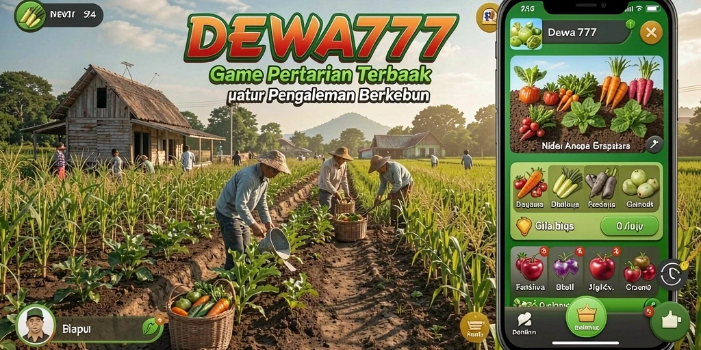 Tangkapan layar gameplay DEWA777 menunjukkan aktivitas berkebun yang menarik.