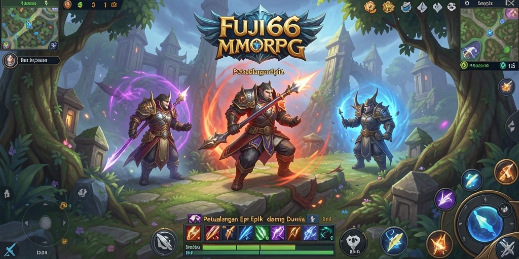 Tangkapan layar gameplay FUJI66 menampilkan aksi seru dalam pertempuran MMORPG.