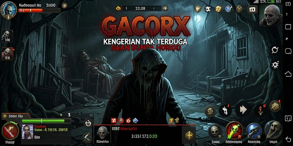Gameplay Horror GACORX dengan atmosfer yang menyeramkan dan mencekam.