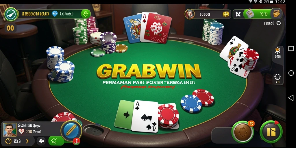 Tampilan gameplay menarik dalam aplikasi GRABWIN Poker.