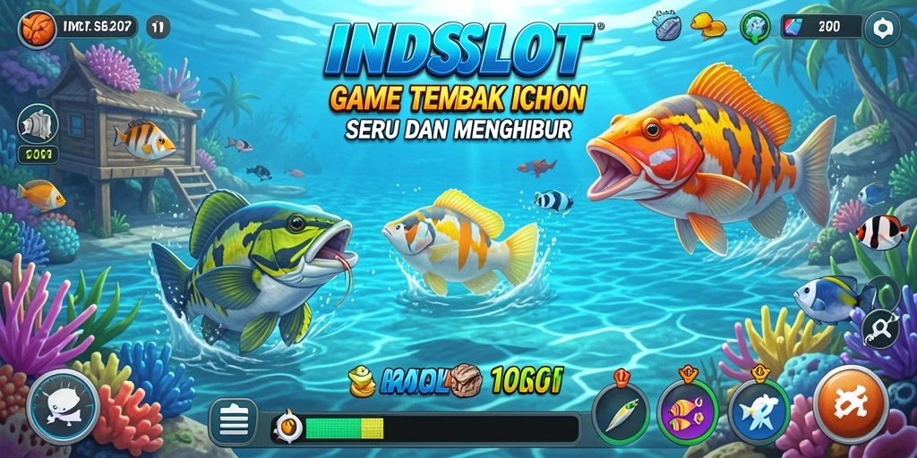 Tampilan gameplay menarik dari INDSLOT saat menembak ikan.