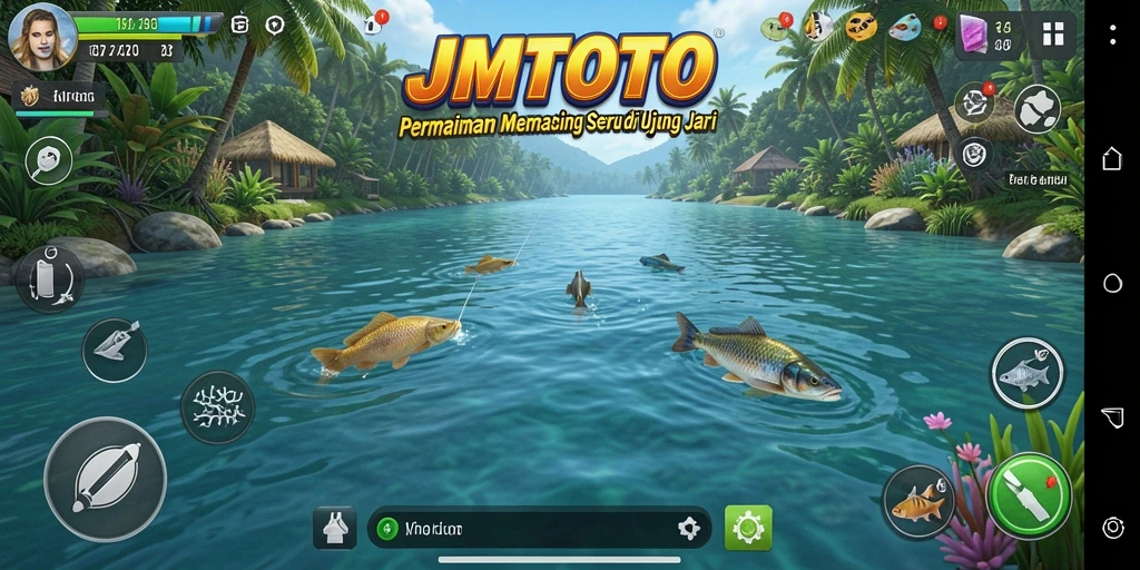Gameplay JMTOTO menampilkan pengalaman memancing yang seru dan mendebarkan.