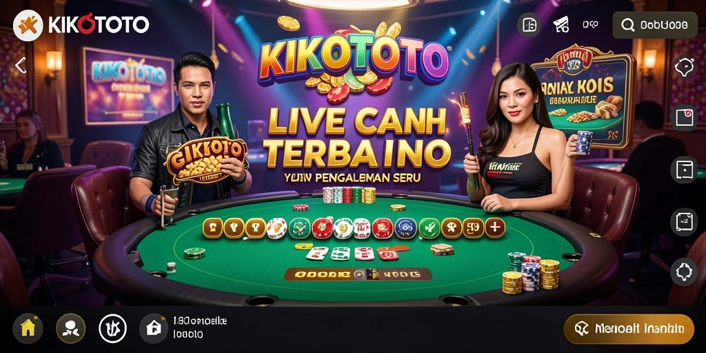 Tampilan utama KIKOTOTO menampilkan dealer profesional dan permainan yang menarik.