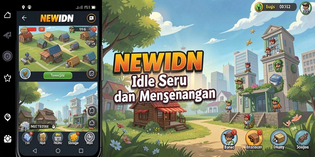Screenshot gameplay NEWIDN menunjukkan karakter dalam aksi Idle yang menarik.