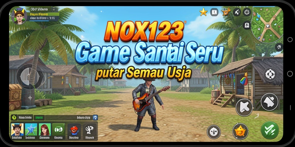 Tampilan gameplay seru dari NOX123 yang menghibur dan santai.