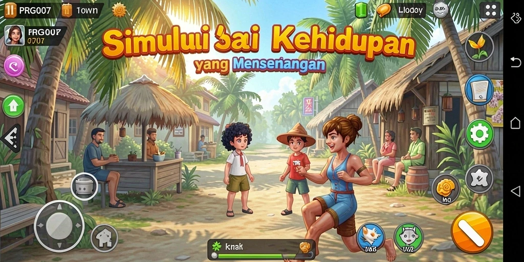Tampilan gameplay PRG007 dengan aksi simulasi kehidupan yang menarik.