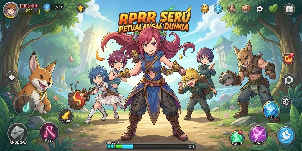 Tampilan gameplay RPRR yang memukau dengan karakter anime yang menarik.