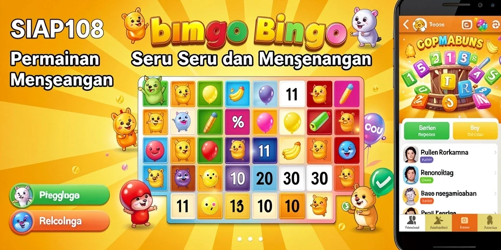 Menampilkan gameplay seru Bingo dalam SIAP108.