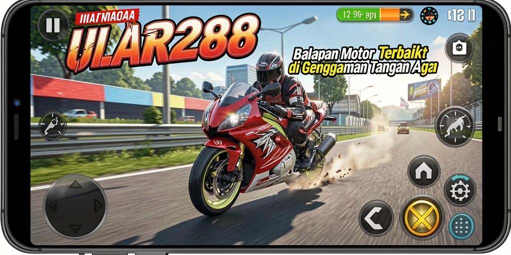 Gameplay mendebarkan di ULAR288 dengan balapan motor yang seru.